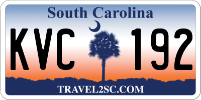 SC license plate KVC192