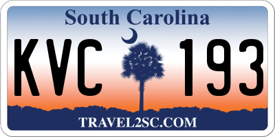 SC license plate KVC193