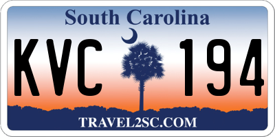 SC license plate KVC194