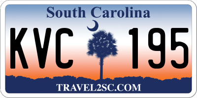 SC license plate KVC195