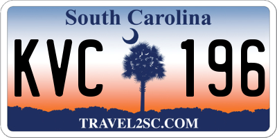 SC license plate KVC196
