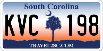 SC license plate KVC198