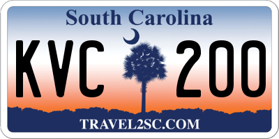 SC license plate KVC200