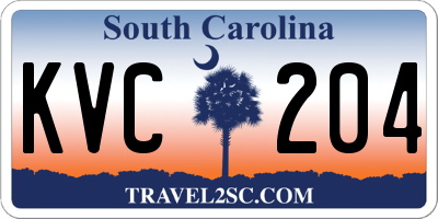 SC license plate KVC204