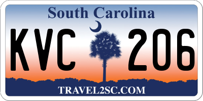 SC license plate KVC206