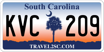 SC license plate KVC209