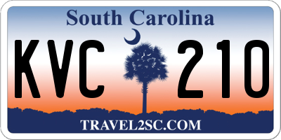 SC license plate KVC210