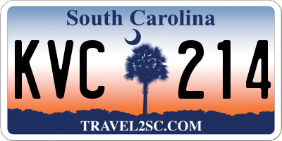 SC license plate KVC214
