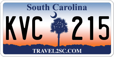 SC license plate KVC215
