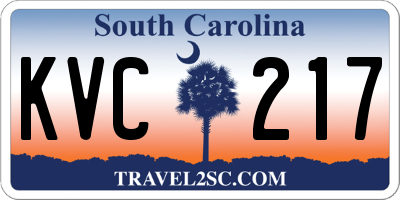 SC license plate KVC217