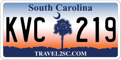SC license plate KVC219