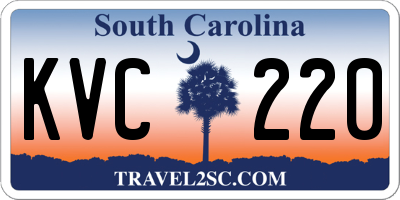 SC license plate KVC220