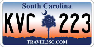 SC license plate KVC223