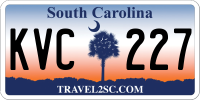 SC license plate KVC227