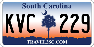 SC license plate KVC229