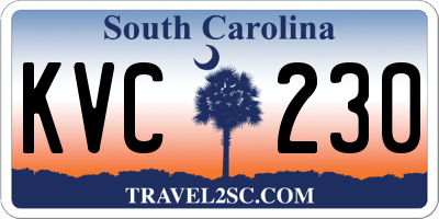 SC license plate KVC230