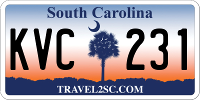 SC license plate KVC231