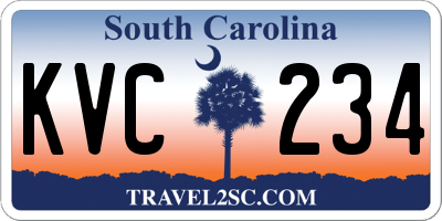 SC license plate KVC234