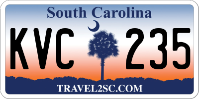 SC license plate KVC235
