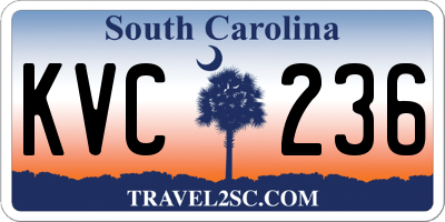 SC license plate KVC236