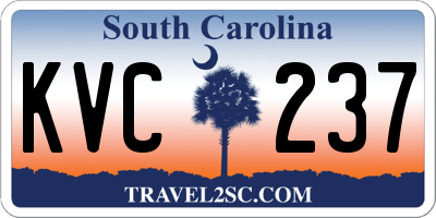 SC license plate KVC237