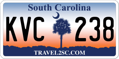 SC license plate KVC238