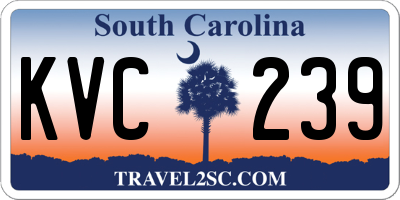 SC license plate KVC239