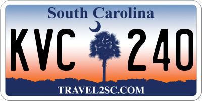 SC license plate KVC240