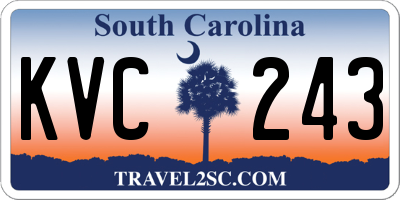 SC license plate KVC243
