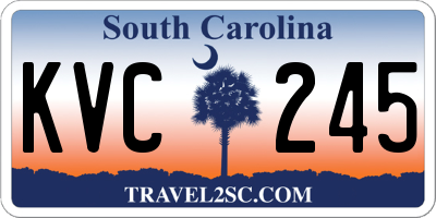 SC license plate KVC245