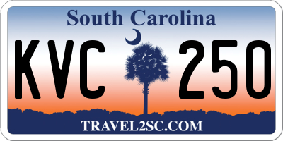 SC license plate KVC250