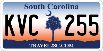 SC license plate KVC255