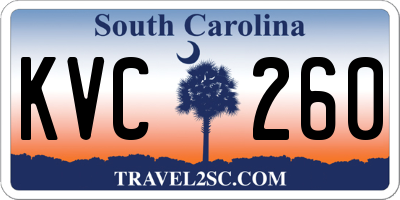 SC license plate KVC260