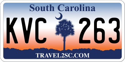 SC license plate KVC263