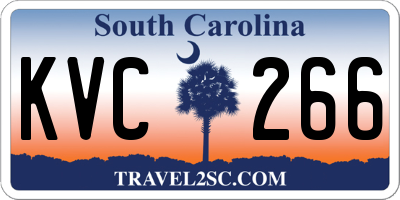 SC license plate KVC266