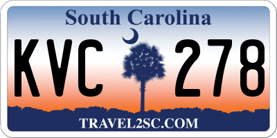 SC license plate KVC278