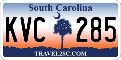 SC license plate KVC285