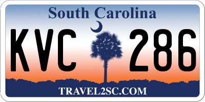 SC license plate KVC286