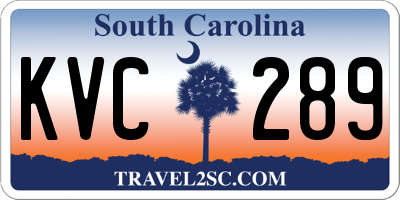 SC license plate KVC289