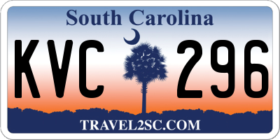 SC license plate KVC296
