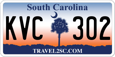 SC license plate KVC302