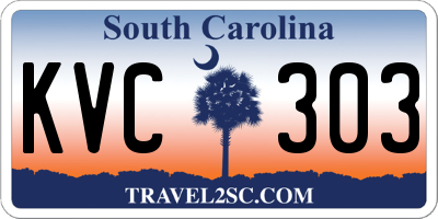 SC license plate KVC303