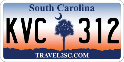 SC license plate KVC312