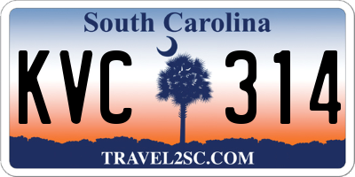 SC license plate KVC314