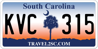 SC license plate KVC315