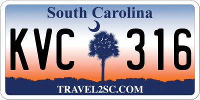 SC license plate KVC316