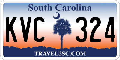 SC license plate KVC324