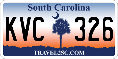 SC license plate KVC326