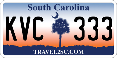 SC license plate KVC333