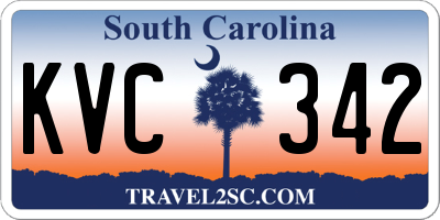 SC license plate KVC342